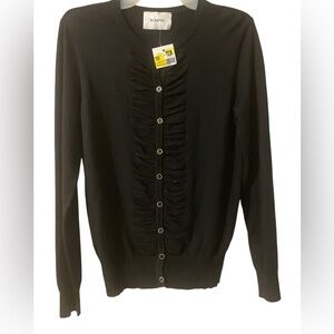 NWT SLEEPER Cardigan Black Gold Button Down
